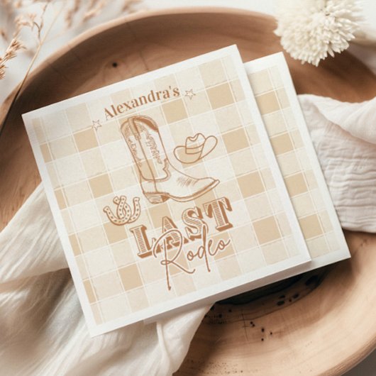 Western Last Rodeo Junggeselinnen-Abschied Serviette
