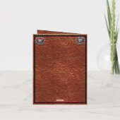 Western Leather Cowboy Foto Abschluss Einladung (Rückseite)