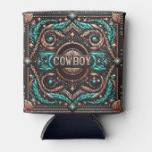 Western Leather Print Cowboy Individuelle Name Dosenkühler (Vorderseite)