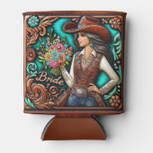 Western Leather Print Wedding Bridge Individuelle Dosenkühler (Vorderseite)