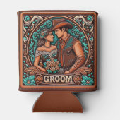 Western Leather Print Wedelgröom Individuelle Name Dosenkühler (Rückseite)