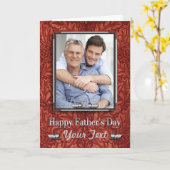 Western Leather Silver Vatertag Custom Foto Karte (Gelbe Blume)