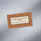 Western Leather Tan und Brown Horseshoe Muster Magnetische Visitenkarte (Beispiel)