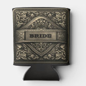 Western Leder Druck Silber Braut Custom Dosenkühler (Rückseite)