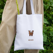 Western-Leder-Monogramm-Anfang W Tragetasche