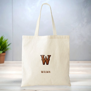 Western-Leder-Monogramm-Anfang W Tragetasche