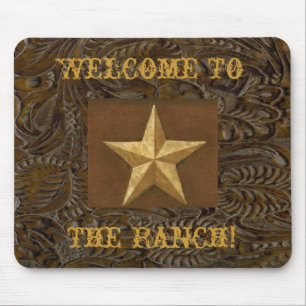 Western-lederner Werkzeug-Druck-Stern die Ranch Mousepad