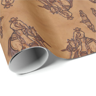 Western Lederpferd Riding Rodeo Cowboy Geschenkpapier