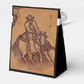 Western Lederpferd Riding Rodeo Cowboy Geschenkschachtel (Rückseite)