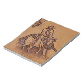 Western Lederpferd Riding Rodeo Cowboy Notizblock (Rotiert)