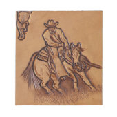 Western Lederpferd Riding Rodeo Cowboy Notizblock (Vorderseite)