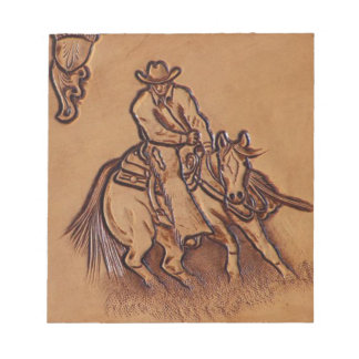 Western Lederpferd Riding Rodeo Cowboy Notizblock