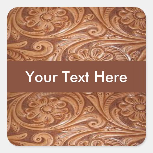 Western-Leiste individuell anpassbar Quadratischer Aufkleber (Vorderseite)