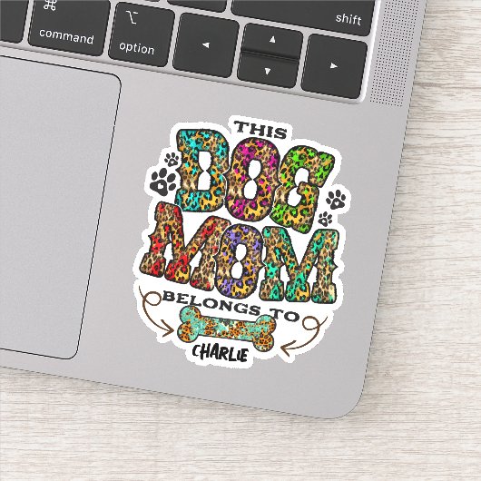 Western Leopard Pattern Dog Mama Knochen Aufkleber (Detail)