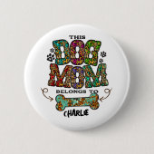 Western Leopard Pattern Dog Mama Knochen Button (Vorderseite)