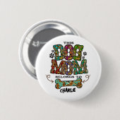 Western Leopard Pattern Dog Mama Knochen Button (Vorne & Hinten)