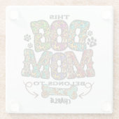 Western Leopard Pattern Dog Mama Knochen Glasuntersetzer (Rückseite)