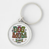 Western Leopard Pattern Dog Mama Knochen Schlüsselanhänger (Vorne)