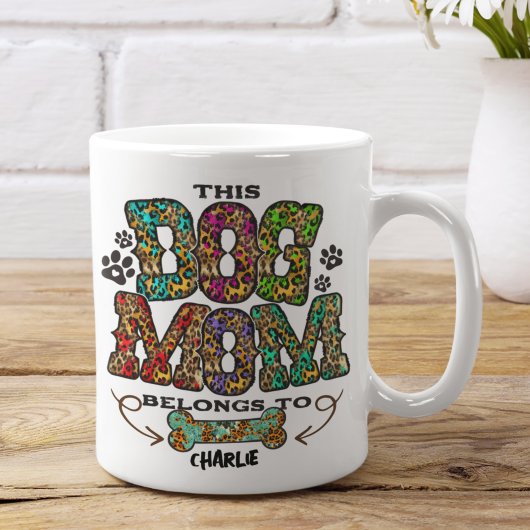 Western Leopard Pattern Dog Mama Knochen Zweifarbige Tasse