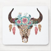 Western Leopard Print Floral Bull Mousepad (Vorne)