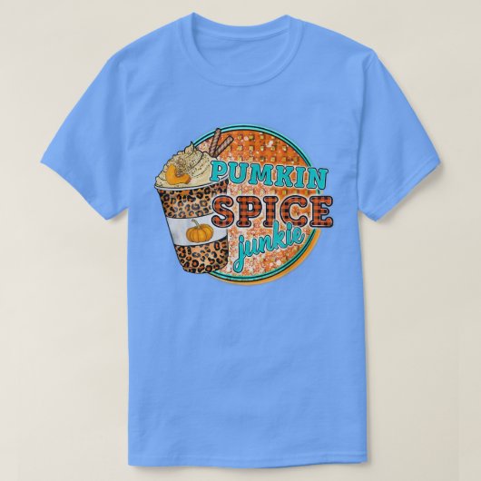 Western Leopard Pumpkin Spice Junkie Fall Vibes Th T-Shirt (Design vorne)