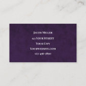 Western Lila Weißer Rustikaler Bullkuhschädel Visitenkarte (Rückseite)