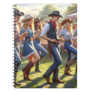 Western Line Dance Cowgirl Notizblock