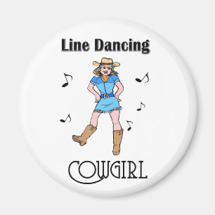 Western "Line Dancing Cowgirl" Magnet