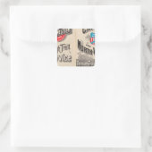 Western-Linie Chicago Quadratischer Aufkleber (Tasche)