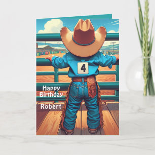 Western Little Cowboy 4. Geburtstag Rodeo Custom Karte