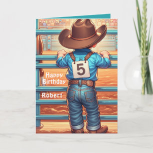 Western Little Cowboy 5. Geburtstag Rodeo Custom Karte