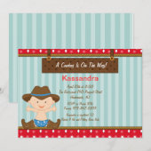 Western Little Cowboy Baby Dusche Einladung (Vorne/Hinten)