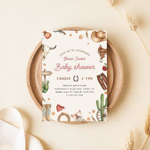 Western Little Cowboy Baby Shower Einladung