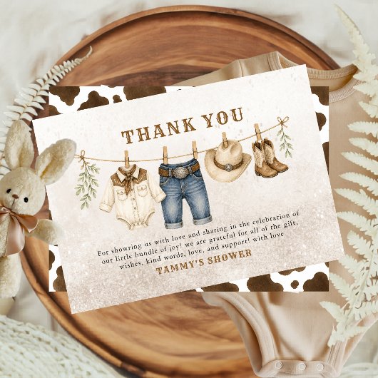 Western Little Cowboy Clothesline Danke