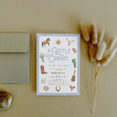 Western Little Cowboy Foto Baby Boy Dusche Einladung