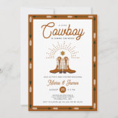 Western Little Cowboy Rodeo Foto Babydusche Einladung (Vorderseite)