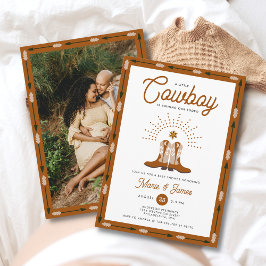 Western Little Cowboy Rodeo Foto Babydusche Einladung
