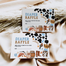 Western Little Cowboy Rodeo Party Diaper Raffle Begleitkarte