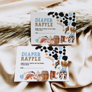 Western Little Cowboy Rodeo Party Diaper Raffle Begleitkarte
