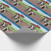 Western Little Cowgirl Barrel Racing Personalisier Geschenkpapier (Ecke)