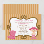 Western Little Cowgirl Kinderdusche Einladung (Vorne/Hinten)