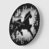 Western-Look Prancing Pferde Silhouette Große Wanduhr (Winkel)