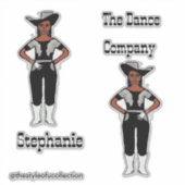 Western Majorette / Tänzer Sticker Schwarzes Silbe (Vorderseite)