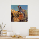 Western Malerei "Pferde springen aus Schlange" Poster (Küche)