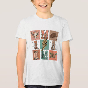 Western Mama Cowboy Cowgirl Mütter Tag Mama Countd Tri-Blend Shirt
