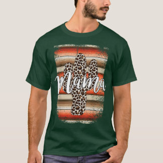 Western Mama Leopard Cactus Serape Cowgirl Rodeo M T-Shirt