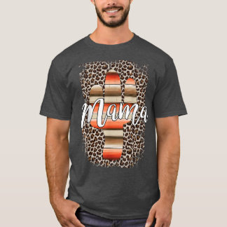 Western Mama Leopard Cactus Serape Cowgirl Rodeo M T-Shirt