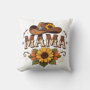Western Mama Sonnenblume Cowgirl Design Kissen