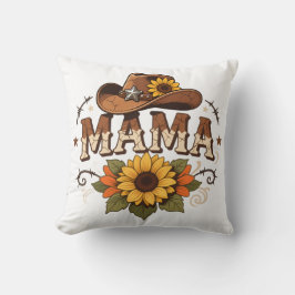 Western Mama Sunflower Cowgirl Design Kissen