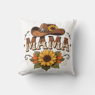 Western Mama Sunflower Cowgirl Design Kissen